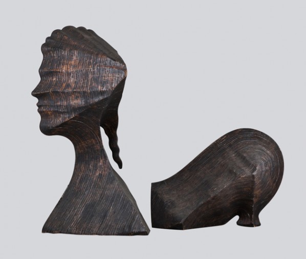 Ray Smith, Mariana, 2012; woodcutting, head 244x122x122cm, body 122x183x122cm