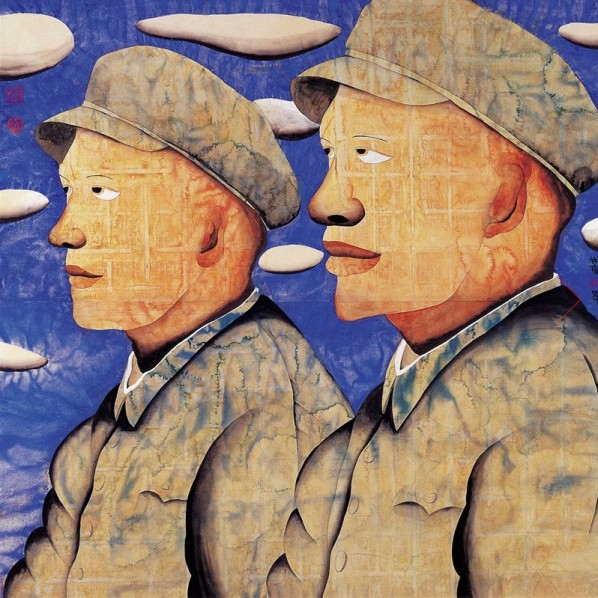 Zhu Wei, Festival No.9, 132x131cm; Ink and colour on paper, 1998