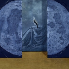 Xu Lei, Decent of the Moon, 2009; Chinese ink and mineral color on paper, 114×208cm
