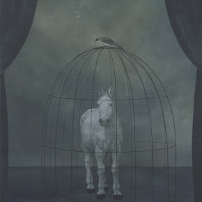 Xu Lei, The Horse in the Cage, 1997; Ink and color on paper, 87×65cm