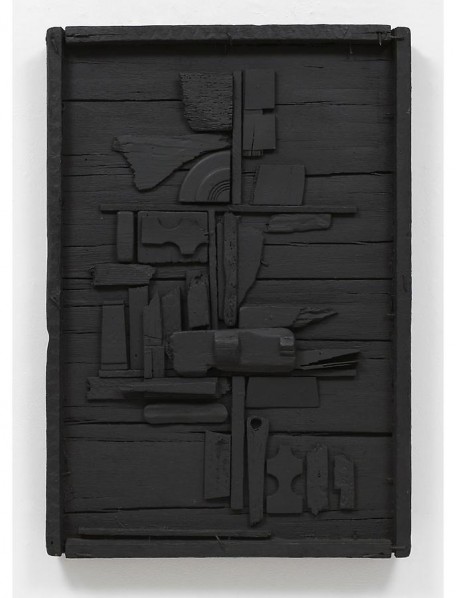 BACK TO TO BE A LADY EXHIBITIONLouise Nevelson, Night Flower One, 1958, wood painted black, 36.25 x 24.75 x 3.75 inches Courtesy Pace, New York © 2013 Estate of Louise Nevelson, Artists Rights Society (ARS)