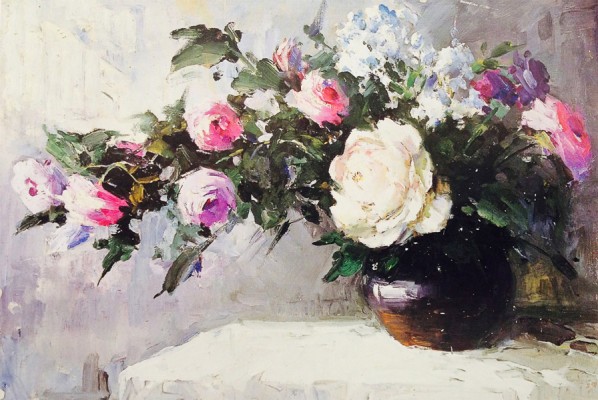 Han Ke, “Rose”, oil on canvas, 38 x 58 cm, 1992