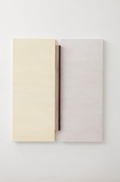 Constructions - Adjacent Plum, 2013, Acrylic on wood, 107 x 122 cm; Courtesy of Young Rim Lee and Osage Gallery