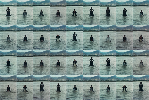 Song Dong (Chinese, b. 1966). Printing on Water (Performance in the Lhasa River, Tibet, 1996), 1996. Thirty-six chromogenic prints; each 23 3/4 x 15 3/4 in. The Metropolitan Museum of Art, New York, Promised Gift of Cynthia Hazen Polsky (L. 2011.70.6)