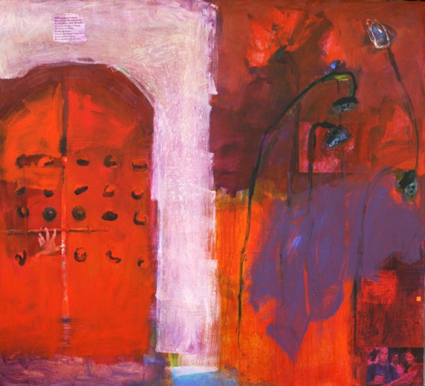 Gregory Burns, Through the red door, 200x220cm,Mixed Media on Canvas, 2007