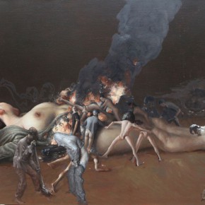 017 Wang Huaxiang, “Fire”, 110 x 80 cm, 2012, oil painting