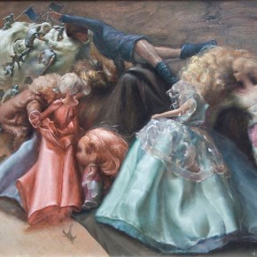 024 Wang Huaxiang, “Made Out of Whole Cloth”, 50 x 70 cm, oil painting, 2012