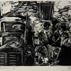 048  Wang Huaxiang, “After Selling Meats”, 47 x 63 cm, 1990