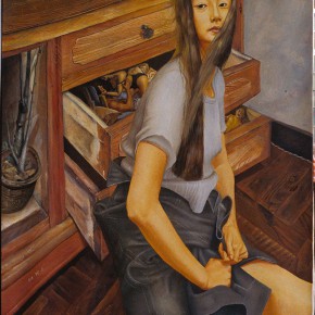 051 Wang Huaxiang, “Open the Drawers”, oil on canvas, 100 x 80 cm, 1995