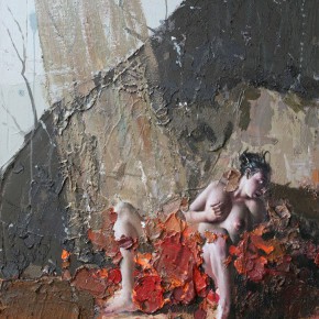 076 Wang Huaxiang, “The Wind Blowing Back No.20”, 90 x 110 cm, 2011