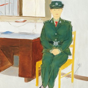 102 Wu Yi, “Female Security Guards of the Security Department”, oil on canvas, 50 x 40 cm, 2010