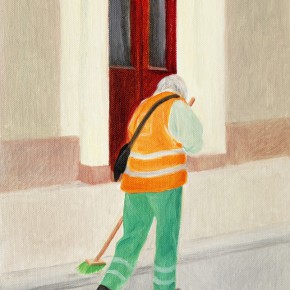 13 Wu Yi, “A Cleaner”, oil on canvas, 29.5×22cm, 2013