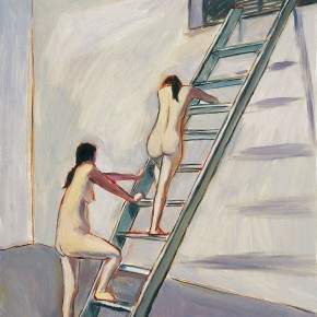 159 Wu Yi, “The Women Climbing an Escalator”, oil on canvas, 60 x 50 cm, 2005
