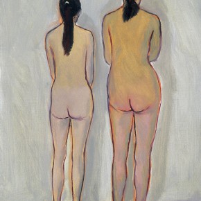 161 Wu Yi, “The Backs of Two Women”, oil on canvas, 40 x 30 cm, 2005