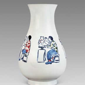 200 Wu Yi, “Women Are Painting on Porcelains in the Factory”, porcelain, 200