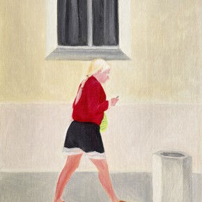 40 Wu Yi, “The Woman in Red”, oil on canvas, 31.5 x 22.5 cm, 2013
