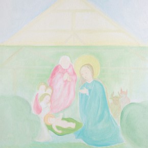 63 Wu Yi, “Virgin Mary and Baby Jesus No.6”, oil on canvas, 60 x 50 cm, 2013