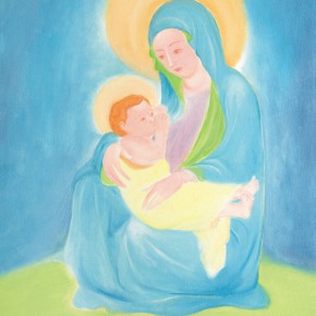 64 Wu Yi, “Virgin Mary and Baby Jesus No.3”, oil on canvas, 60 x 50 cm, 2013