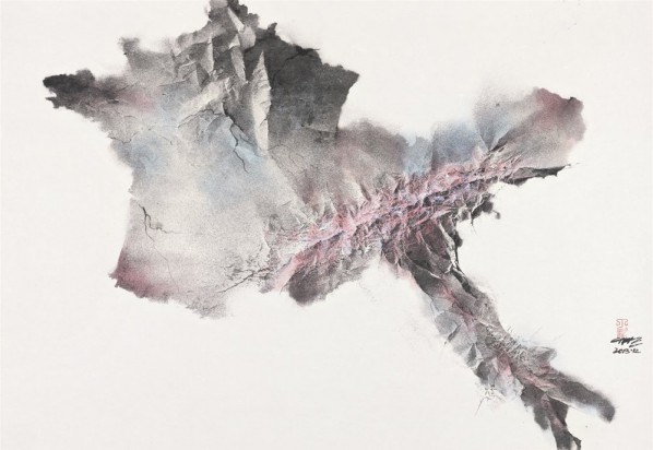 Ding Bin, Impress Series: The Alps , 1000x1450cm, Ink on paper, 2013