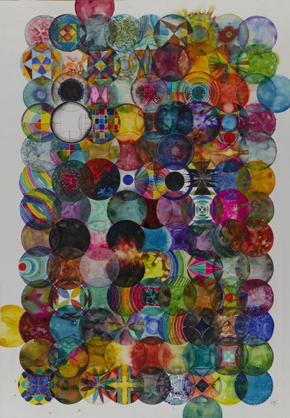 Wu Jian'an, 121 Color Balls, 2013; Watercolor on paper, 120x82cm