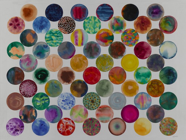 Wu Jian'an, 70 Color Balls, 2014; Watercolor on paper, 78x99cm