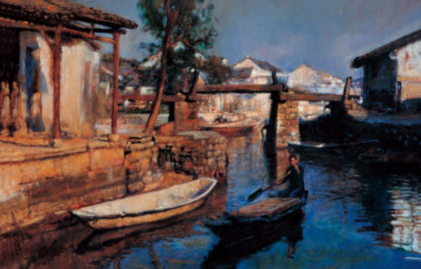 Chen Yifei, Zhou Zhuang, 1990; Oil on canvas, 48.5x74 cm