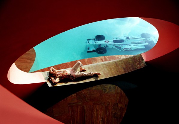 Hannes Schmid, Jaques Villeneuve, Villa Cardin, Cannes from Palais Bulles (Formula 1) , 150 x 216cm,Inkjet Print, 2002