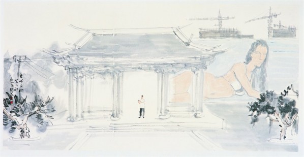 Huang Guowu, Temple of Huicheng, 2013; Ink on paper, 68×136cm