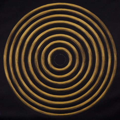 Ye Linghan, Gold.Circle.Tiger 06, 2014; Acrylic on canvas, 100x100cm