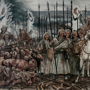 103 Sun Jingbo, “The Great Man – Genhis Khan – Mongolian Heroes”, 320 x 838 cm, 2006 (detail)