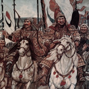 104 Sun Jingbo, “The Great Man – Genhis Khan – Mongolian Heroes”, 320 x 838 cm, 2006 (detail)