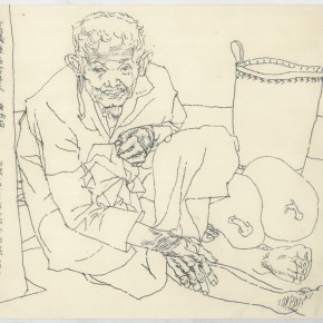 111 Sun Jingbo, “One-Hundred-Year-Old Man in Jingpo Mountain”, pen on paper, 1982
