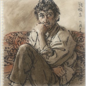 114 Sun Jingbo, “Kaisaer Good at Dancing and Singing”, soil color Marker pen on paper, 26 x 26 cm, 2001