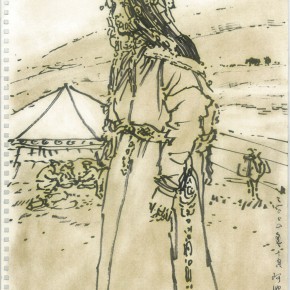 119 Sun Jingbo, “The Herdman-Girl Passing By”, Marker pen on paper, 36 x 26 cm, 2000