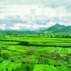 13 Sun Jingbo, “Shangri-La’s Field”, oil on canvas, 50 x 60 cm, 2005