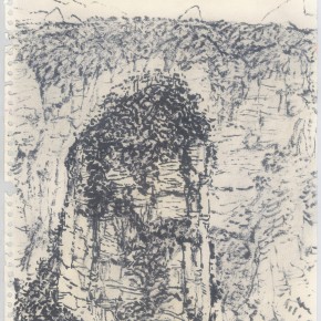 136 Sun Jingbo, “Zhangjiajie Huaping Mountain No.2”, soil color Marker pen on paper, 37 x 26 cm, 2007