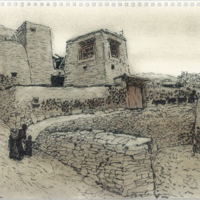 148 Sun Jingbo, “The Entrance to Yingqun Village of Anchong Township”, Marker pen on paper, 26 x 36 cm, 2000
