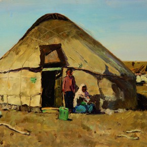 21 Sun Jingbo, “The House of Kazakh Nomads in Qinghai”, 54 x 79 cm, 1979