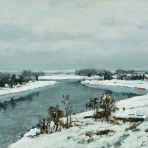 32 Sun Jingbo, “Early Snow on the Outskirts of Beijing”, oil on canvas, 60 x 80 cm, 1998