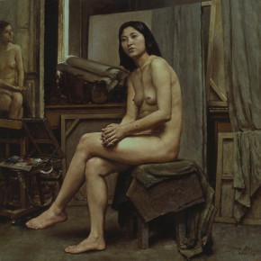 86 Sun Jingbo, “A Model in the Studio”, oil painting, 80 x 80 cm, 1992