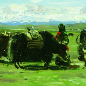 92 Sun Jingbo, “Baerda Pasture in the North of Tibet”, 13 x 19 cm, 1983