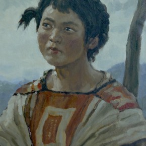 95 Sun Jingbo, “Yi Girl A Ti of Baile Village”, 54 x 39 cm, 1972