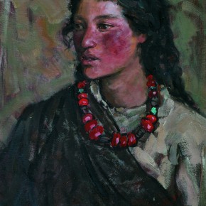 96 Sun Jingbo, “A Tibetan Girl of Baerda Grasslands”, 70 x 50 cm, 1983