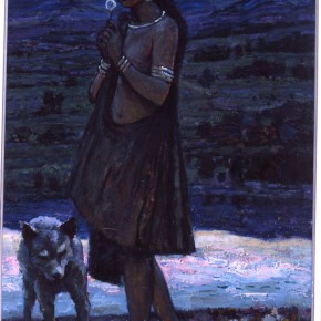 98 Sun Jingbo, “The A Wa Girl”, 110 x 70 cm, 1988