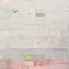 43 Liang Quan, “Sailing~Afar Triptych No.2”, ink, colors, rice paper collage on linen, 200 x 150 cm, 2010