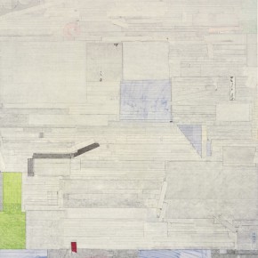 45 Liang Quan, “Sailing~Afar 2010-2 Two Pieces”, ink, colors, rice paper collage on linen, 200 x 150 cm, 2010 (part 1)
