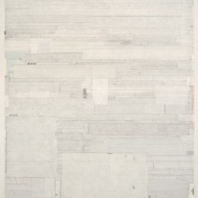 53 Liang Quan, “Eight Views of Xiaoxiang No.7”, tea, colors, ink, rice paper collage, 125 x 90 cm, 2010