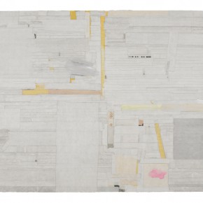 58 Liang Quan, “River in the Mind”, triptych, rice paper, ink, colors, tea liquor, mixed techniques on canvas, 180 x 120 cm, 2009 -2010 (part 3)