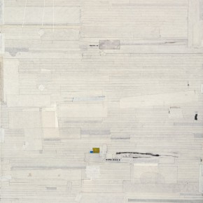 71 Liang Quan, “The Clear Stream with a Fishman Figure Two Pieces No.2”, ink, colors, rice paper collage on linen, 180 x 120 cm, 2006