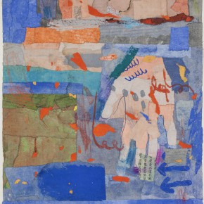 85 Liang Quan, “Chinese Album Group Painting No.1”, colors, rice paper collage, 35 x 45 cm, 1991